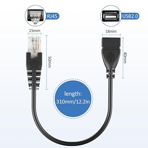 2 Pcs USB to RJ45 8p4c Ethernet Converter, Gigabit Ethernet Extension Cable - Image 2