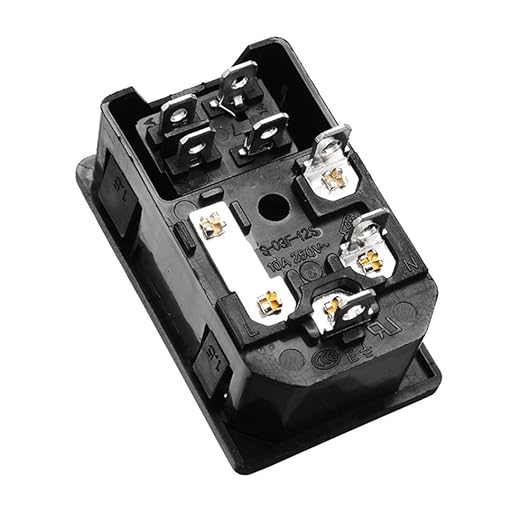 Ganasome 2 Sets IEC320 C14 Inlet Module Power Socket - AC 250V 10A, 4 Terminals, DPST Rocker Switch with Fuse Holder & Green Light, Panel Mount for Lab, Fitness & Industrial Equipment
