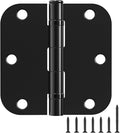 1 Pack Ball Bearing Door Hinges Matte Black 3.5 Inch 5/8" Radius Round Anti Squeak Interior 3-1/2"Flat Iron Bifold Standard Office Bedroom Indoor for Doors 3 ½" Hardware Home House Decor Accessories