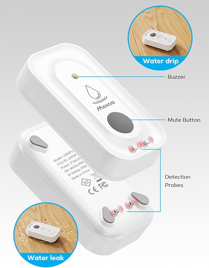 MAXCIO Wi-Fi Water Leak Detector 4 Pack, Smart Water Wireless Sensor - Image 8