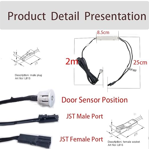 VST Motion Sensor Light Switch, IR Sensor Switch Door Activate Light Switch for Closet Light LED Lights and Under Cabinet Lighting (DC 12/24V 3A)