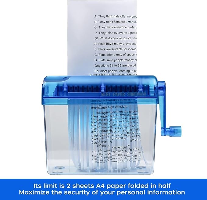 for Mini Hand Shredder - Portable Manual Paper Cutter for Home/Office Use