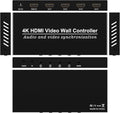 Video Wall Controller HDMI 1X4,Splicing Professional Processor with 4 HDMI+3.5mm Audio Output 180 Degree Rotate TV Wall Display 8 Splicing Modes 1x1, 1x2, 1x3, 1x4, 2x1, 3x1,4x1, 2x2