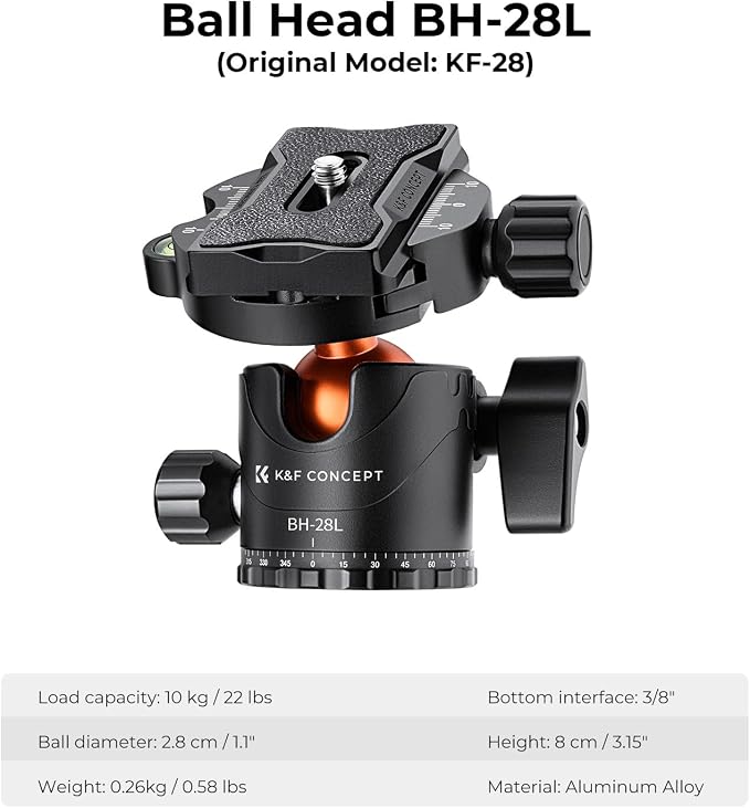 K&F Concept 67 inch Camera Tripod Horizontal Aluminum Tripods Portable Monopod - Image 5