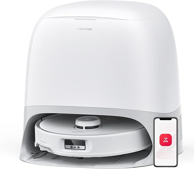 roborock Qrevo Curv Robot Vacuum and Mop, Zero-Tangling, AdaptiLift Chassis, FlexiArm Technology, Al Obstacle Recognition, 17mm Mop Lift, 18,500Pa Suction, Hot Water Mop Washing & Dock Self Cleaning