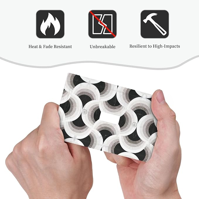 Bvtewkhz Black/White Art Marble 1 Gang Single Toggle Decorative Light Switch Covers Electrical Faceplate Switch Plates for Bathroom Kitchen Home