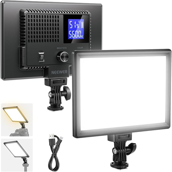 NEEWER Basics 9" LED Video Light Panel, 3200-5600K Edge Lit Dimmable Camera by Neewer