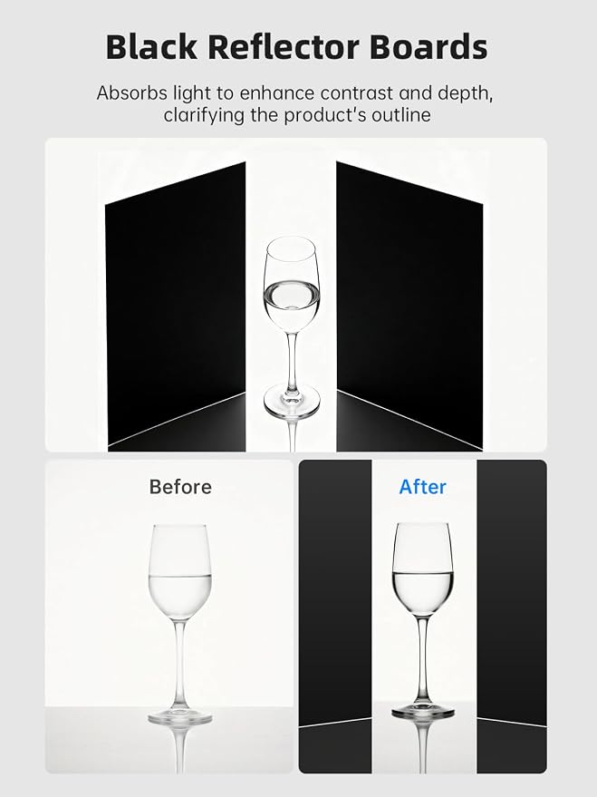 Glendan Light Box Photography, 6 Color PVC Backdrops, 4 Reflection Boards and 1 - Image 8