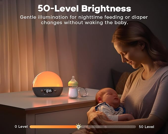 MOMILLA Sunrise Alarm Clock with Bluetooth Speaker, Alarm Clocks for Kids Adults, Dimmable Clock for Bedroom,Wake up Light Night Lights Sunset Lamp, White Noise Sound Machine for Sleep