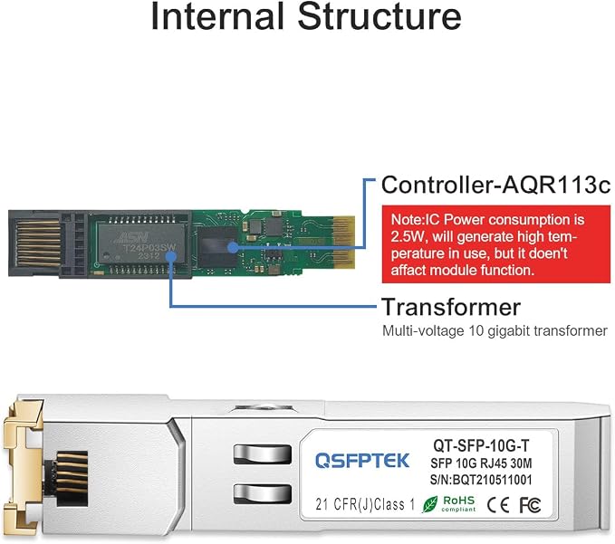 10Gb SFP+ RJ45 Transceiver, 10GBASE-T SFP to Ethernet Module, 10 gigabit SFP - Image 4