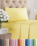 Twin XL Size 3 Piece Sheet Set - Comfy Breathable & Cooling Bed Sheets Set - Hotel Luxury Bedding for Women, Men, Kids, Teens, Boys & Girls - Deep Pockets, Ultra-Soft, Wrinkle Free - Oeko-Tex - Yellow