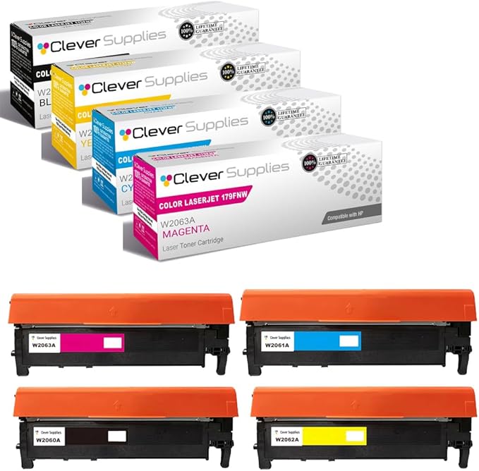 CS Replacement Compatible with HP 179FNW Toner Cartridge W2060A W2061A W2063A W2062A to use with 150NW 178NW 178NWG (4-Color Set)