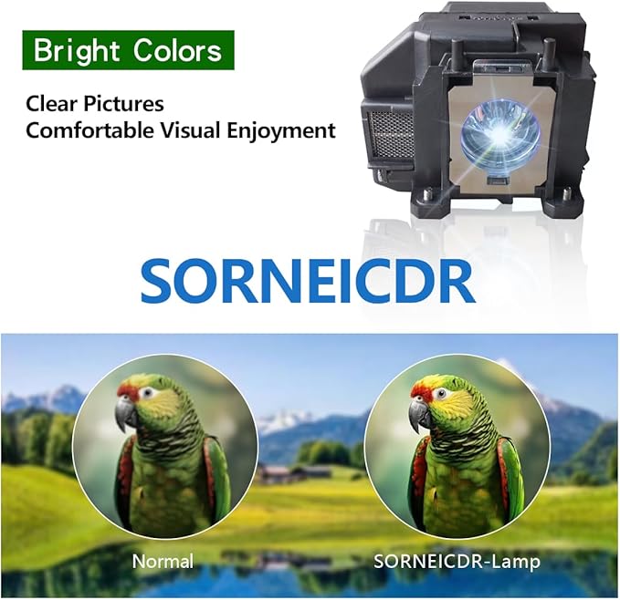 SORNEICDR EL-PLP67 Replacement Projector Lamp Bulb Compatible with Epson ex5210 ex7210 ex3210 ex3212 vs210 vs220 s11 x12 x15 eb-s02 eb-w12 PowerLite Home Cinema 500 707 710hd 750hd, with Housing