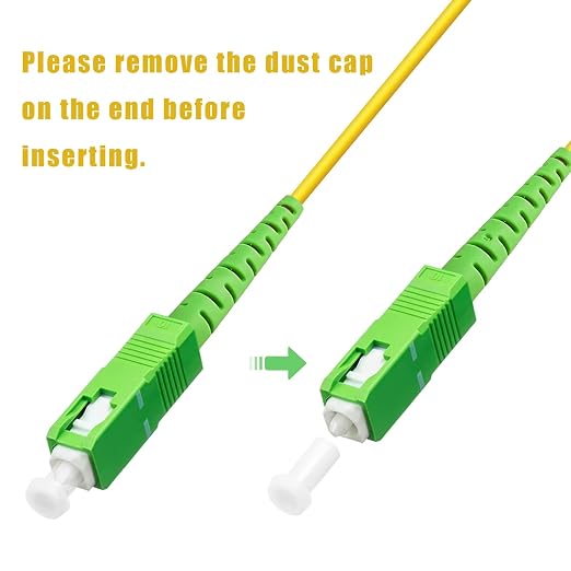 100ft SC/APC to SC/APC Fiber Optic Internet Cable, Single Mode Fiber Patch Cable - Image 5