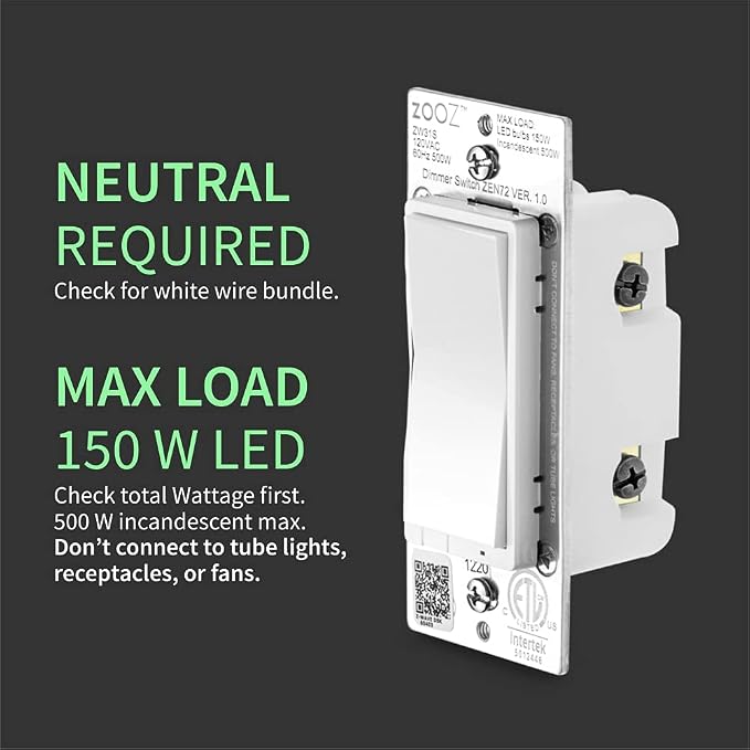 Zooz 800 Series Z-Wave Long Range Dimmer Switch ZEN72 800LR - Image 3