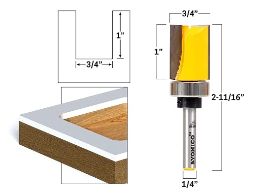 YONICO Router Bits Pattern Bit Flush Trim 3/4-Inch Diameter 1/4-Inch Shank - Image 2
