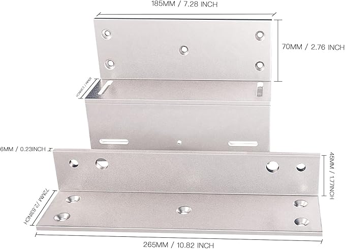 Z and L Bracket for 500KG 1200LBS Holding Force Electric Magnetic Lock Single Door Access Control Magnetic Door Locks