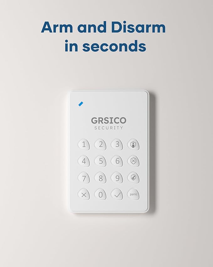 GRSICO Wireless Home Alarm System 15-Piece Kit, WiFi Alarm System for Home Security with Phone APP Alert (Alarm Siren, Keypad, Remote, Motion, and Door Sensors) for Home, Apartment, Work with Alexa