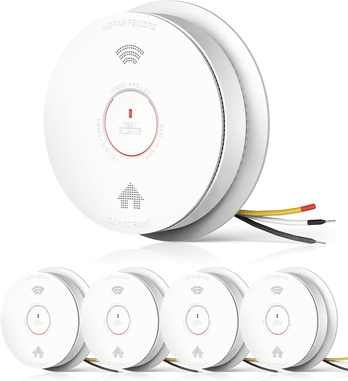 SITERWELL Hardwired Interconnected Smoke Detector Carbon Monoxide Detector Combo by SITERWELL