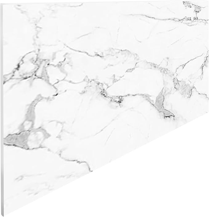 Dundee Deco Faux Marble Wall Panels - 2 ft X 4 ft - Glossy, Waterproof Indoor Wall Cladding - White, Grey, Black Veins - Set of 4 - Covers 31 sq ft