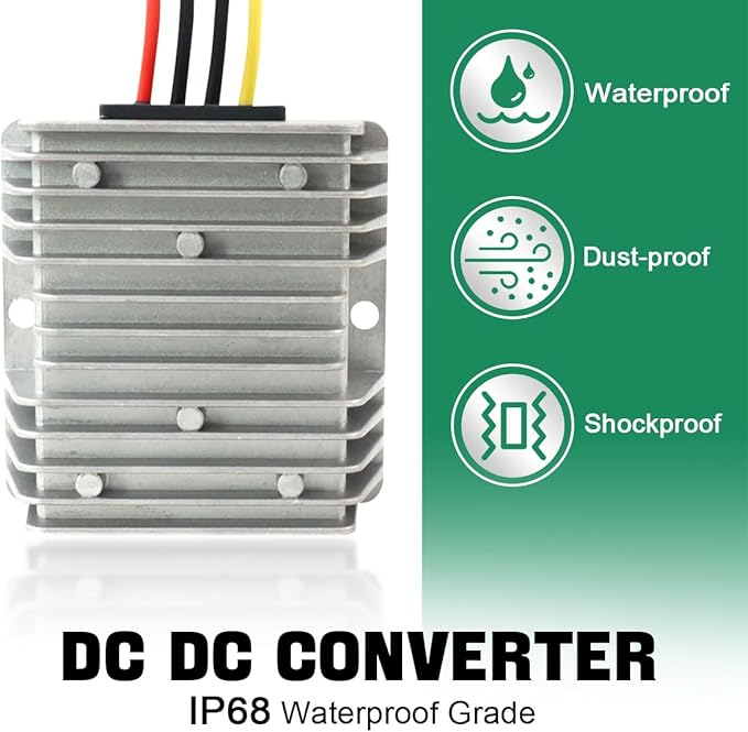 DC Buck Converter 36V/48V to 12V 20A 240W DC Step Down Converter Power Supply, Voltage Regulator for Car, Truck, Golf Cart, LED Light, CCTV(Input 35-60V)