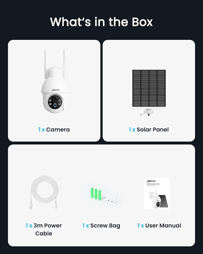 ANRAN 2K Solar Security Camera Outdoor Wireless, WiFi Camera Battery-Powered - Image 9