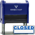 Basic Closed Self Inking Rubber Stamp (Blue Ink) - Large