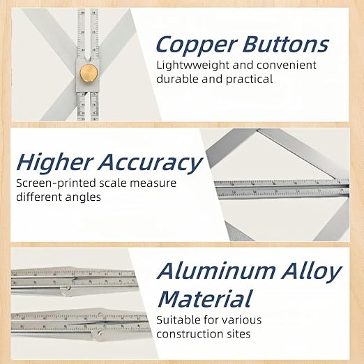 Premium Corner Angle Finder, Protractor Angle Finder Tool, Miter Angle Finder for Precise Cuts and Corner Measurements, Aluminum Alloy Build (Plastic-Short)