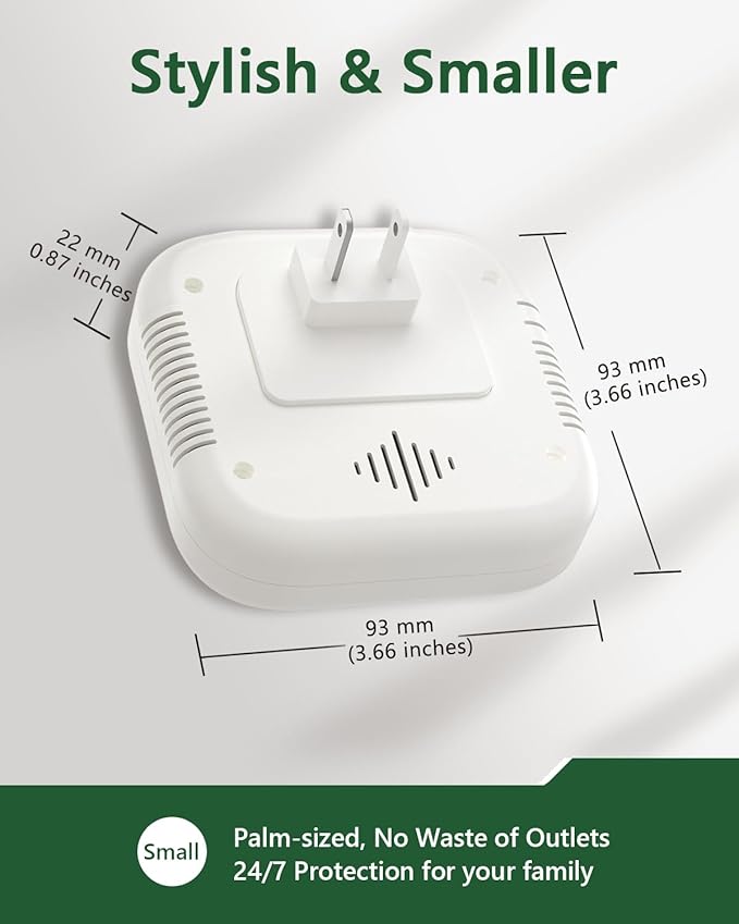 3 in 1 Natural & Propane Gas Detector, Plug in Natural Gas, Propane, Temp, Humidity and Explosive Gas Alarm; Design for Home, Apartment & RV; with LCD Screen (White)