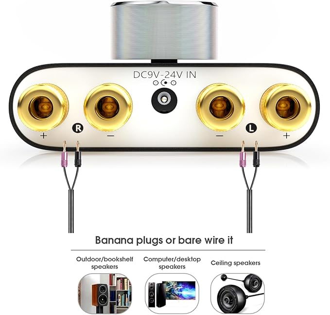 Nobsound Mini Bluetooth 5.0 Power Amplifier, Stereo Hi-Fi Digital Amp 2.0 Channel 50W×2 with AUX/USB/Bluetooth Input, Wireless Audio Receiver, PC Sound Card with Power Supply (Black)