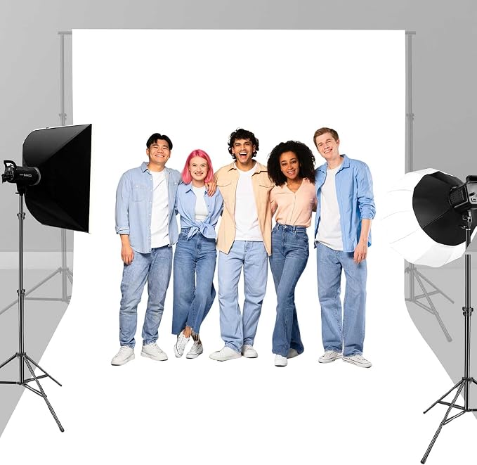 9x6FT White Backdrop for Photography, High Density Polyester Fabric Background by Unknown