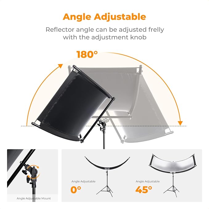 K&F CONCEPT U-Shape Reflector Curved Reflector 180x60cm - Image 4