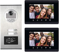 AMOCAM Upgrade Versions 2 Units Apartment Intercom System 7 inch Touch Monitor Video Door Phone Kits Support Ethernet Cable Connect, Single-Supply, ID Keyfobs Unlock for Home Apartment