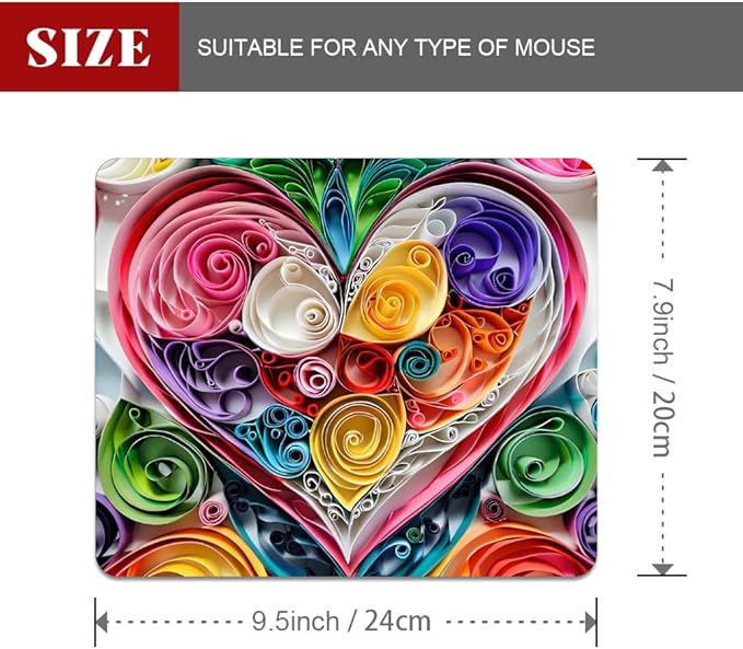 Love Flower Square Mouse pad, Texture, Waterproof, Anti Slip Rubber Base, Computer Mouse pad, Laptop Mouse pad