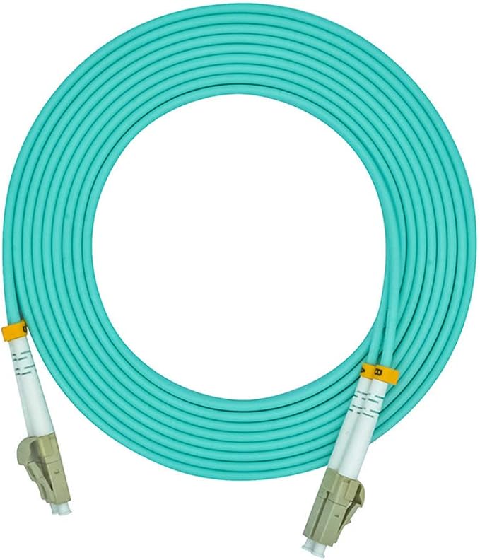 Jeirdus 20Meters 65ft LC to LC Duplex 50/125 10G OM3 Multi-Mode Fiber Optic Cable Jumper Optical Patch Cord LC-LC