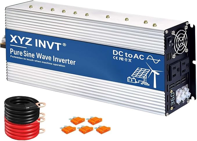 XYZ INVT 2500W Pure Sine Wave Inverter 36V to 120V AC, 5000W Peak Power, Power Converter for Solar System, Off-Grid Home, RV, Truck & Camping