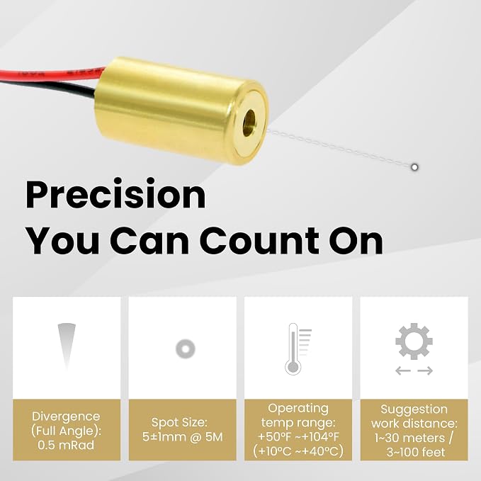 Industrial IR Dot Laser Module, Class 1 eye-safe, VLM-850-01 LPO, - Image 2