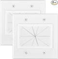 Kebulldola 2 Gang Wall Plate White 2 Pack, Silicone Cable Pass Through Wall Plate for Power Cable, Audio Video and Ethernet Cable, Speaker Wire Management