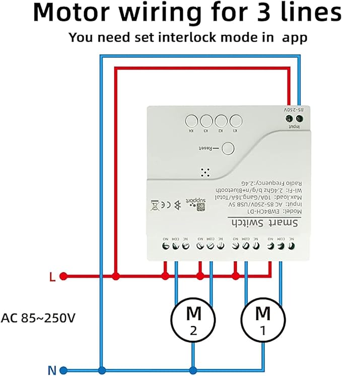 Newgoal 4 Channel Smart Switch, Momentan/Locking WiFi Relay, eWeLink App Bluetooth Control Switch, DIY Smart Home, Compatible with Alexa Google Home