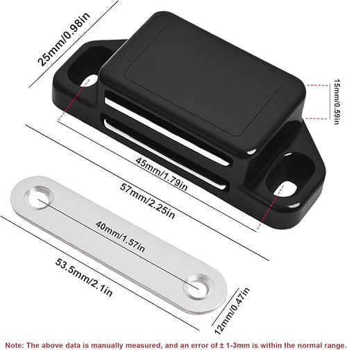 16 Pack Magnetic Push Latch,Heavy Duty Magnetic Touch Latch,for Push to Open Cabinet or Kitchen Drawer，Kitchen Door(Black - 0.98 inch, 16 Pack)