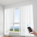 Lemoeyes Electric Curtain Track, Retractable Motorized Curtains Rod From 7-13.78ft, Automatic Curtain Opener with controller/Voice Control, Smart Curtains System for I-Rrail and U-Rail (For 7-13.78ft)