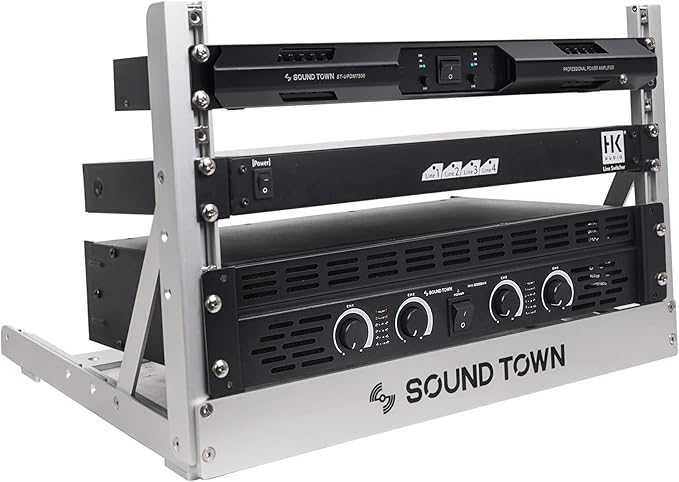 Sound Town 6U Aluminum 2-Post Desktop Open-Frame Rack, Angle Adjustable, for Audio/Video, Network Switches, Routers, Patch Panels (2PF-6A)