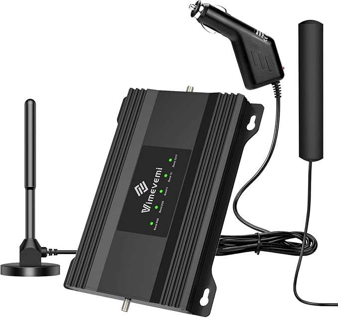 Vehicle Cell Phone Signal Booster for Car, Truck & RV – Boost 5G & 4G LTE for All U.S. Carriers (Band 2/4/5/12/13/17/25/66), FCC Approved Mobile Cellular Repeater