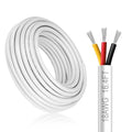 DEKIEVALE 18 Gauge 3 Conductor Electrical Wire, 16.4FT White Stranded Low Voltage 18/3 Cable PVC Case, 18 AWG Tinned Copper 3 Wire Cable, Flexible Extension Power Cord for LED Lamp Lighting Automotive