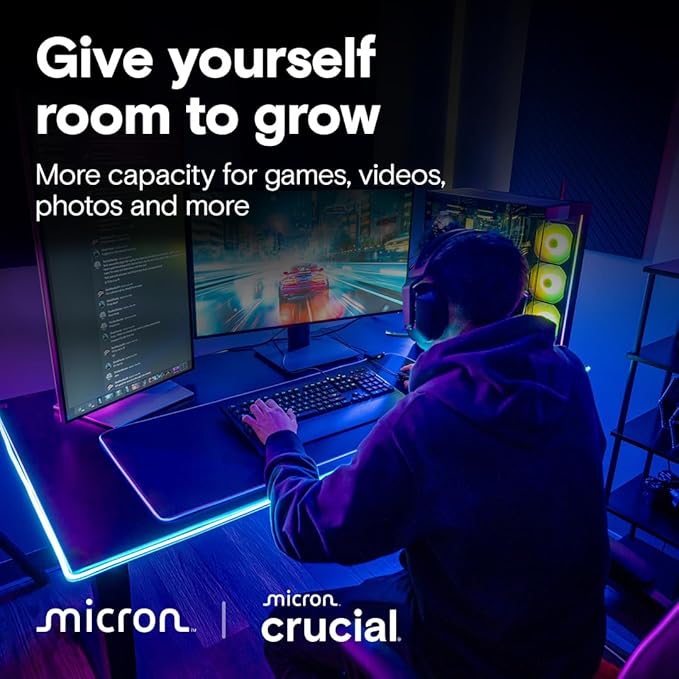 Crucial T710 PCIe Gen5 NVMe 1TB SSD – Heatsink, Up to 14,900 MB/s, Laptop & Desktop Compatible (PC), for Creatives and Hardcore Gamers, Solid State Drive, Includes 1Mo Adobe CC – CT1000T710SSD5-01