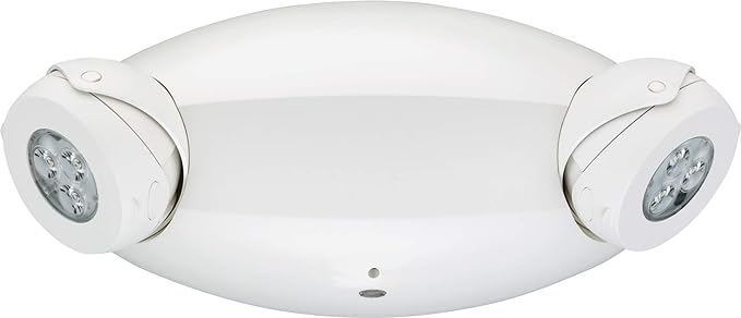 Lithonia Lighting Quantum LED Emergency Fixture with Dual Adjustable Heads, Wall or Ceiling Mount, UVOLT, White Housing