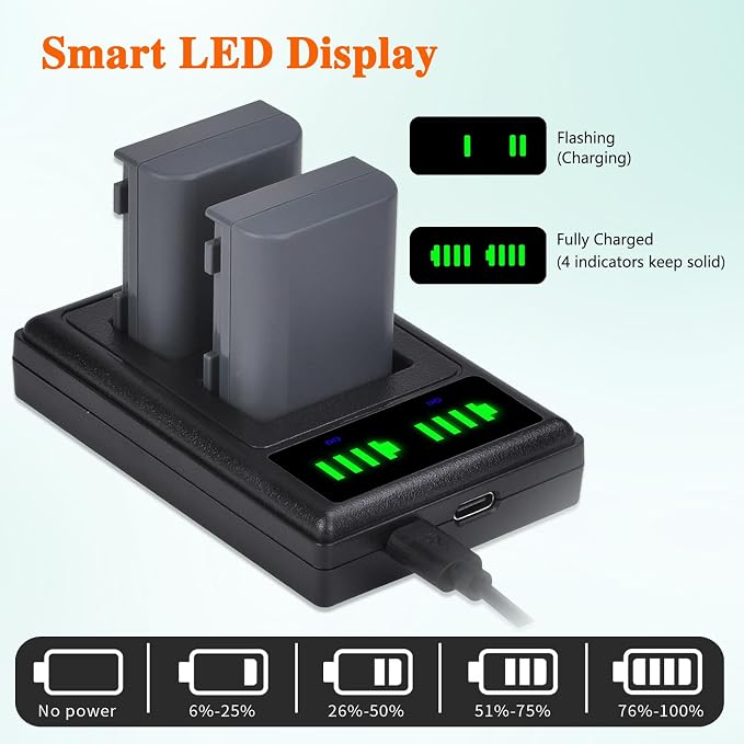 Pickle Power NB-2L NB-2LH Battery 2 Pack and LED Dua Charger - Image 4