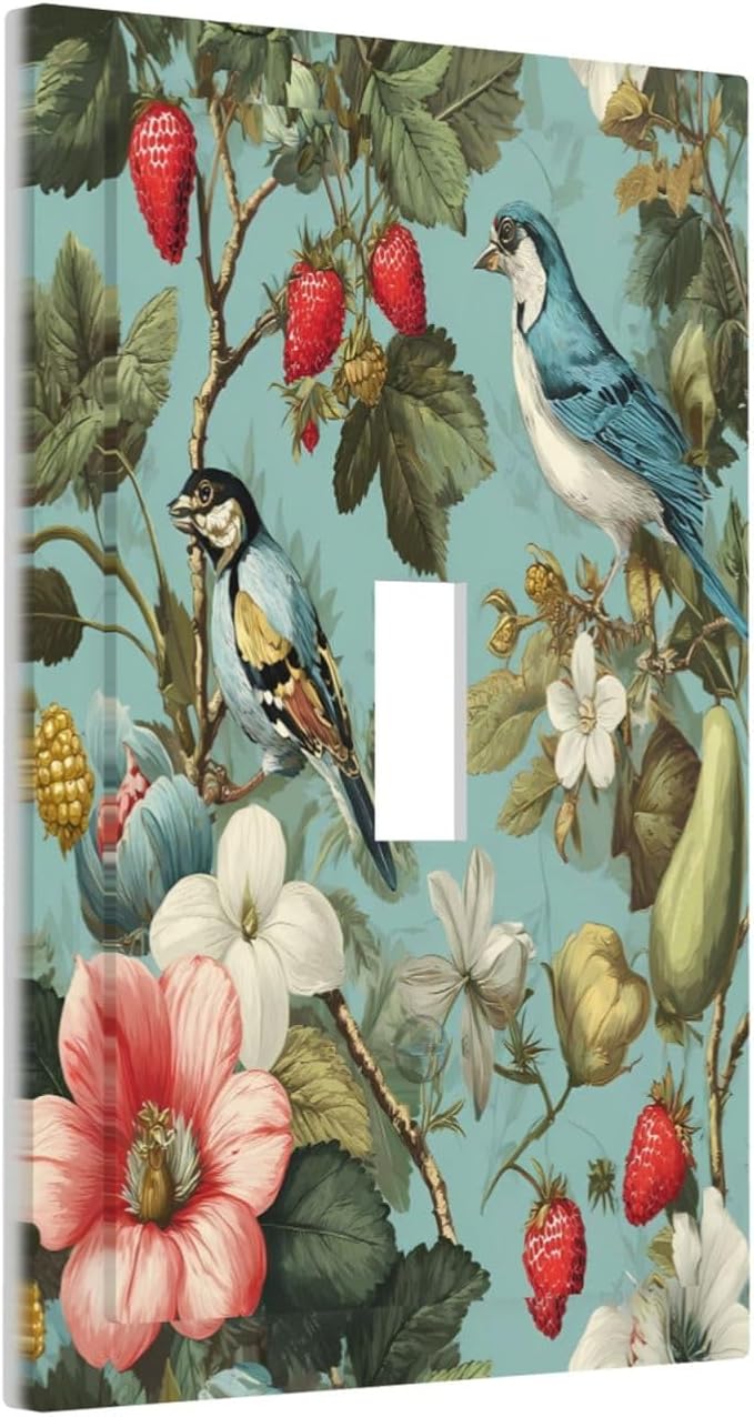Bvtewkhz William Morris Flower 1 Gang Single Toggle Wall Plate Cover Decorative Light Switch Covers Electrical Faceplate Switch Plates for Bathroom Kitchen Home