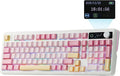 EPOMAKER TH99 PRO 96% Mechanical Keyboard with Screen & Knob, 10000mAh, 2.4Ghz/BT, Hot Swap, Custom Driver, RGB Backlight, PBT Keycap, Wireless Gaming Keyboard for PC/Mac (Pink, Sea Salt Silent)