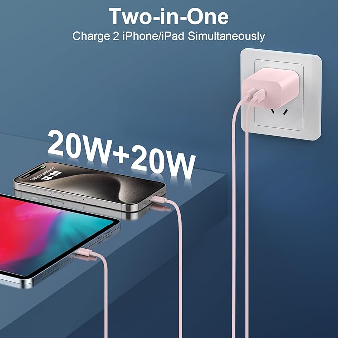Phone 17 16/15 Pro Max Charger, 20W Type C Fast Wall Charger with 10FT USB-C to C Cable, USB C Charger Block for Phone 17 16 15/16 15 Plus/17 16 15 Pro/17 16 15 Pro Max